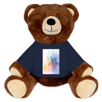 Watercolors Abstract, Watercolor Art Colored - MiniFeet® RecycelBär® Teddy Bear Brown - french navy - Front