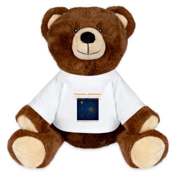 Nautical Travel Notebook - MiniFeet® RecycelBär® Teddy Bear Brown - white - Front