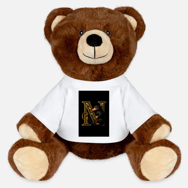 N – Magic ornament with mole - MiniFeet® RecycelBär® Teddy Bear Brown - white