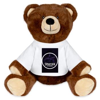 Spartanisch stark - MiniFeet® RecycelBär® Braun - Weiß - Vorne