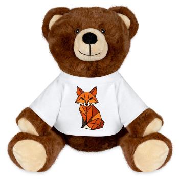 Geometrischer Fuchs Dreiecke - MiniFeet® RecycelBär® Braun - Weiß - Vorne