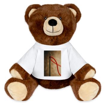Thread Through Eye of the Needle - MiniFeet® RecycelBär® Teddy Bear Brown - white - Front