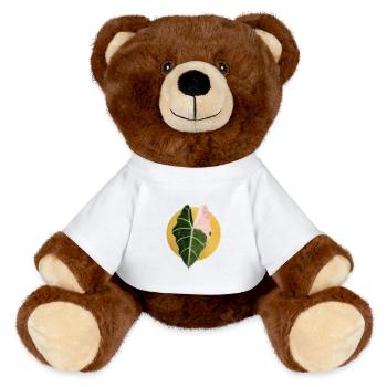 Alocasia dans le cercle d’or - Nounours RecycelBär® marron - blanc - Devant