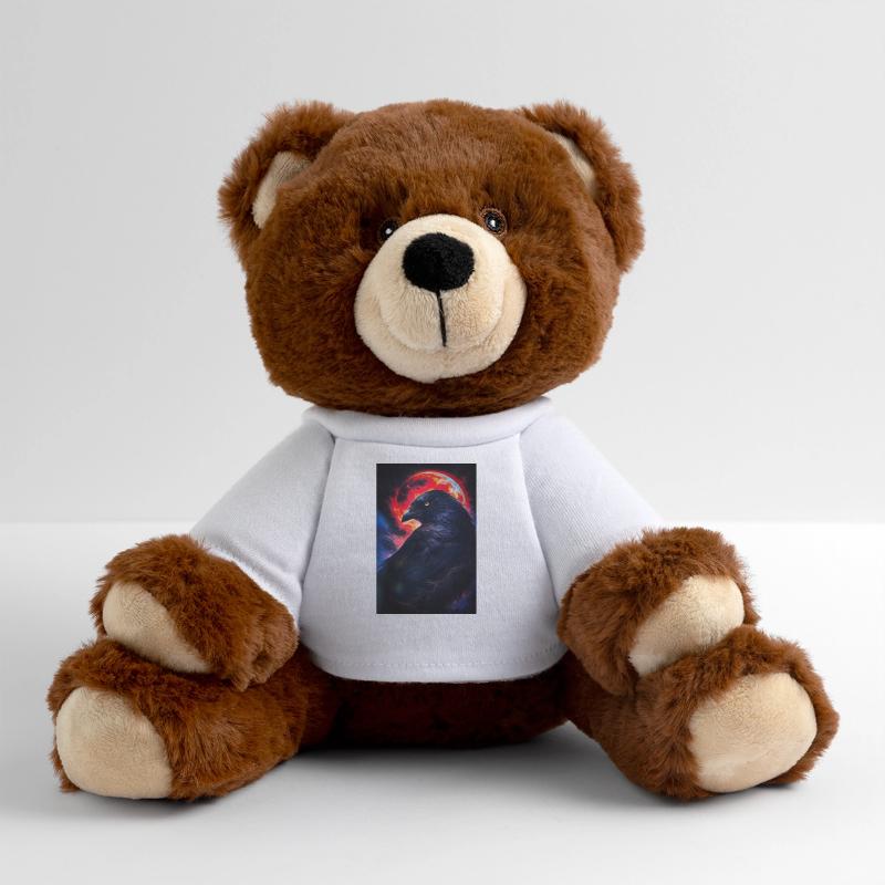 Corbeau devant la lune de feu Nounours RecycelBär® marron