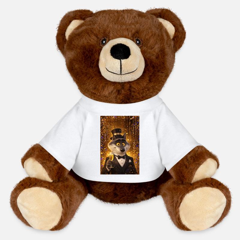 Loup élégant en Soirée  - Nounours RecycelBär® marron - blanc