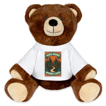 Randonnez plus, souciez-vous moins - Nounours RecycelBär® marron - blanc - Devant