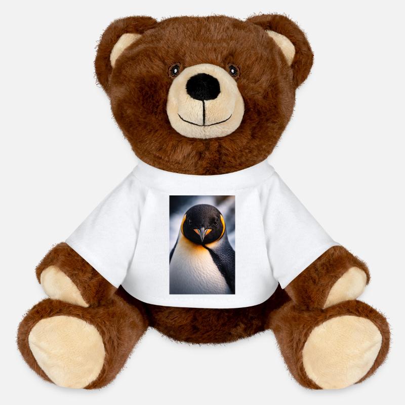 Penguin Gros Plan avec Contraste de Couleur - Nounours RecycelBär® marron - blanc