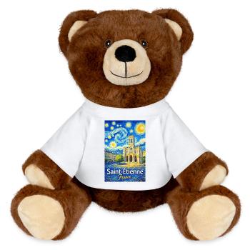 Saint-Étienne, France - Nounours RecycelBär® marron - blanc - Devant