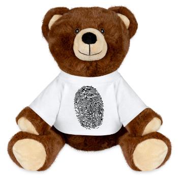 empreinte digitale - Nounours RecycelBär® marron - blanc - Devant