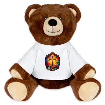 Il est ressuscité - Nounours RecycelBär® marron - blanc - Devant