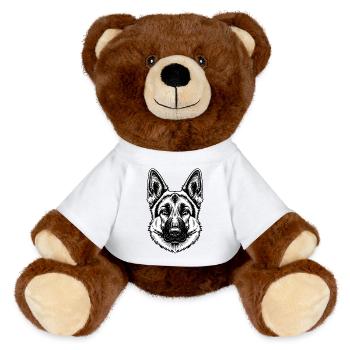 Tête de berger allemand Inkline - Nounours RecycelBär® marron - blanc - Devant