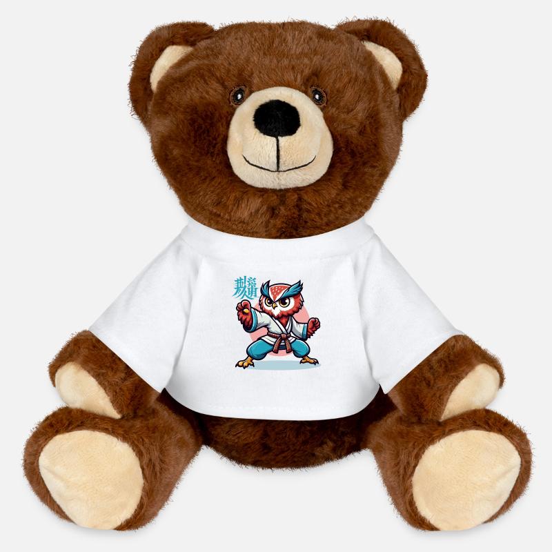 KUNG FU HIBOU 2 - Nounours RecycelBär® marron - blanc