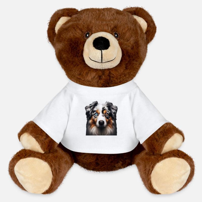 Australian Shepherd - MiniFeet® RecycelBär® Teddy Bear Brown - white