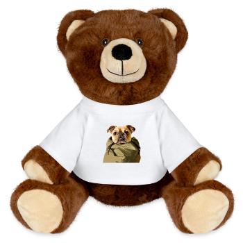 Compagnon fidèle avec style – Bulldog Spirit - Nounours RecycelBär® marron - blanc - Devant