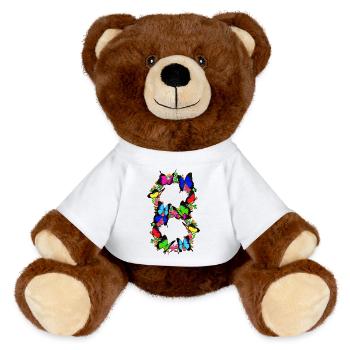 8th birthday - 8 years old - children - gift - MiniFeet® RecycelBär® Teddy Bear Brown - white - Front