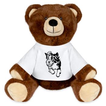 Border Collie - MiniFeet® RecycelBär® Teddy Bear Brown - white - Front