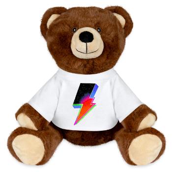 Electric Neon Thunder - MiniFeet® RecycelBär® Teddy Bear Brown - white - Front
