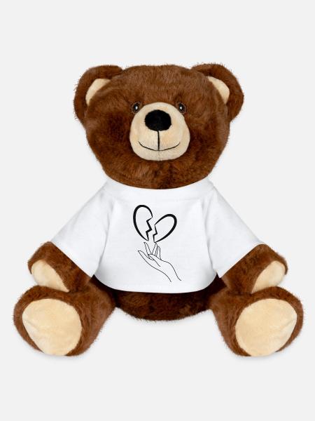 Gebrochenes Herz - MiniFeet® RecycelBär® Braun - Weiß