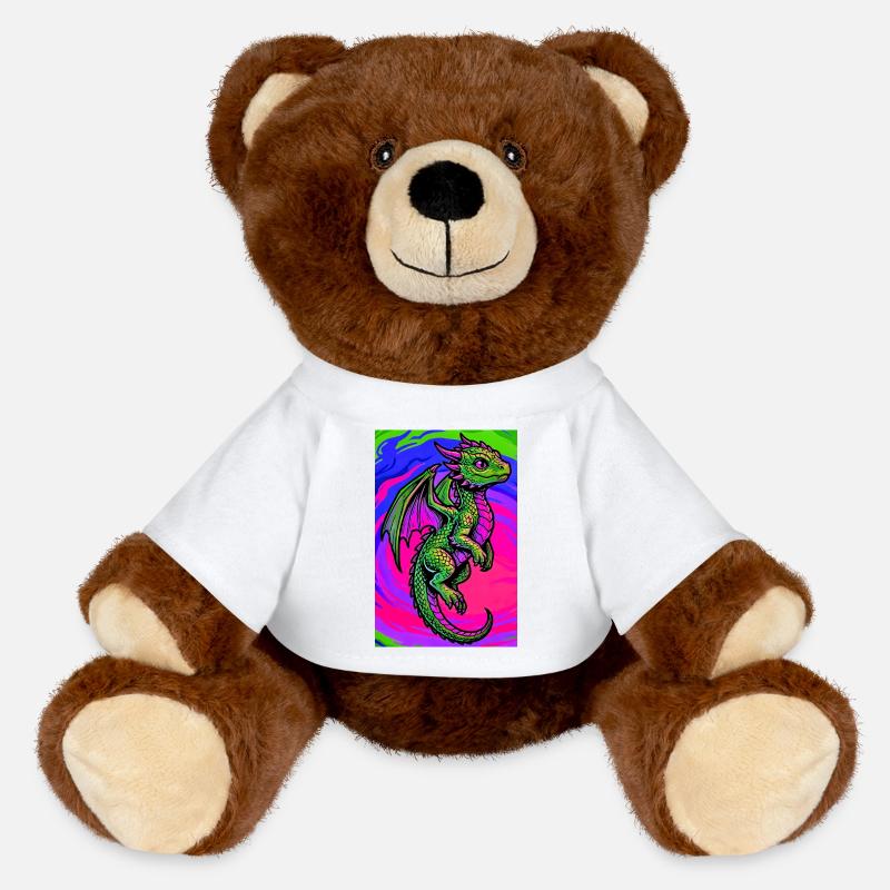 dragon - MiniFeet® RecycelBär® Teddy Bear Brown - white