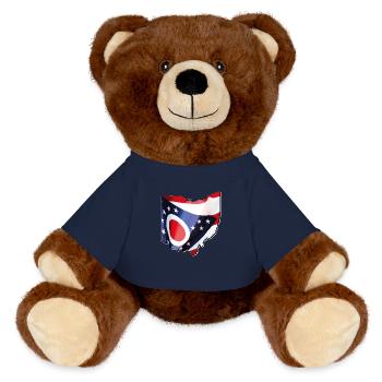 Ohio (United States) | Real Flag | Flag Map - MiniFeet® RecycelBär® Teddy Bear Brown - french navy - Front