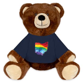 Ohio (United States) | Real Flag | LGBTQIA+ - MiniFeet® RecycelBär® Teddy Bear Brown - french navy - Front