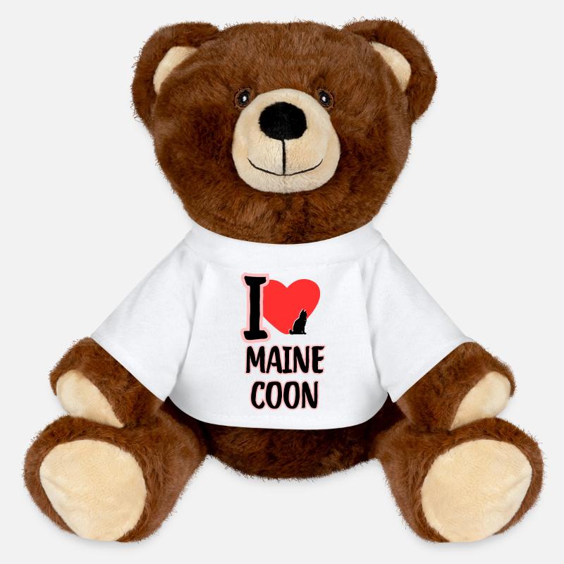 Ich liebe Maine Coon - MiniFeet® RecycelBär® Braun - Weiß