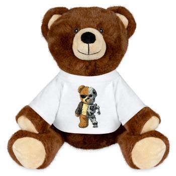 Bear Robot Cyborg - MiniFeet® RecycelBär® Teddy Bear Brown - white - Front