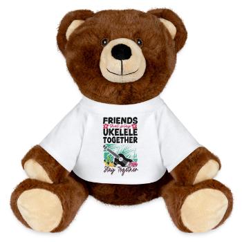 Hawaiian Ukulele Uke Friends - MiniFeet® RecycelBär® Teddy Bear Brown - white - Front