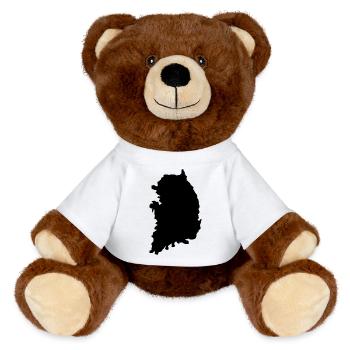 Carte de la Corée du Sud - Nounours RecycelBär® marron - blanc - Devant