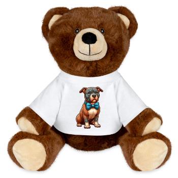 Pitbull the Cutie - MiniFeet® RecycelBär® Teddy Bear Brown - white - Front