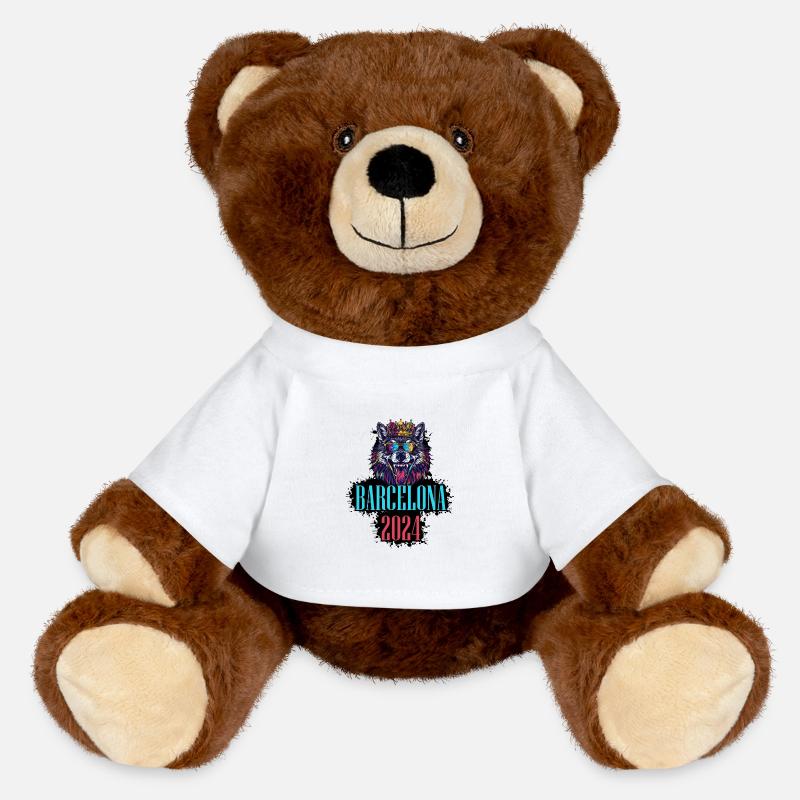 Barcelone 2024 Vacances Wolf - Nounours RecycelBär® marron - blanc