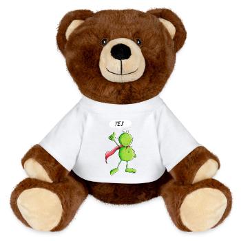 Super Frosch - MiniFeet® RecycelBär® Braun - Weiß - Vorne