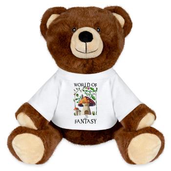 World of Fantasy - Maison champignon - Nounours RecycelBär® marron - blanc - Devant