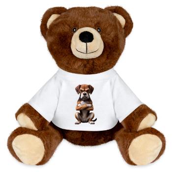 Dog grim 4 - MiniFeet® RecycelBär® Teddy Bear Brown - white - Front