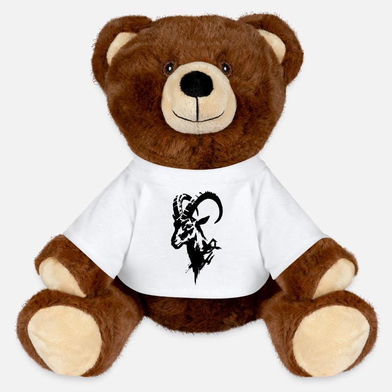 Steinbock schwarz - MiniFeet® RecycelBär® Braun - Weiß