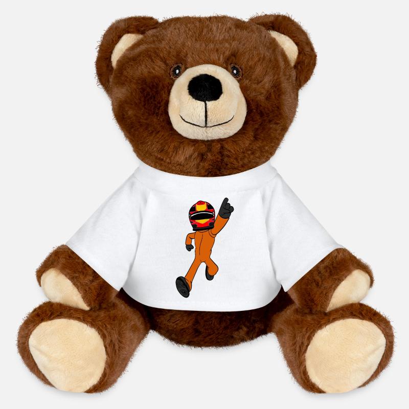 pilote de course - Nounours RecycelBär® marron - blanc