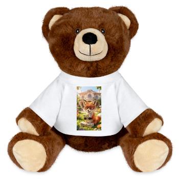 Dessin animé Renard - Nounours RecycelBär® marron - blanc - Devant
