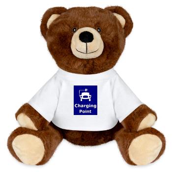 Space to charge - MiniFeet® RecycelBär® Teddy Bear Brown - white - Front