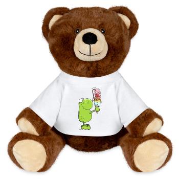 Frosch mit Eis - MiniFeet® RecycelBär® Braun - Weiß - Vorne