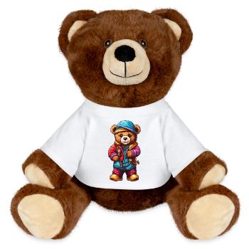 Teddybär / Kuscheltier / Stofftier / Geschenkidee - MiniFeet® RecycelBär® Braun - Weiß - Vorne