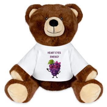 Grape Heart Eyes Energy Cute Cartoon - MiniFeet® RecycelBär® Teddy Bear Brown - white - Front