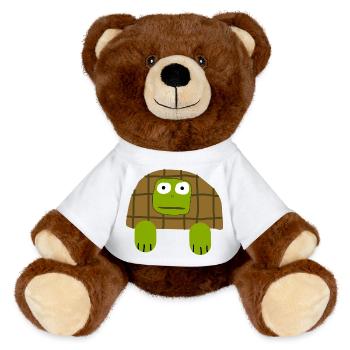 Ugly Turtle - MiniFeet® RecycelBär® Teddy Bear Brown - white - Front