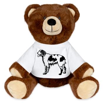 Epagneul Breton - MiniFeet® RecycelBär® Teddy Bear Brown - white - Front