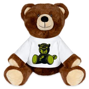 Creepy Teddy Green - MiniFeet® RecycelBär® Braun - Weiß - Vorne
