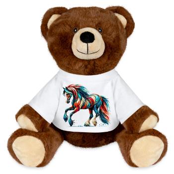 Pferd - MiniFeet® RecycelBär® Braun - Weiß - Vorne