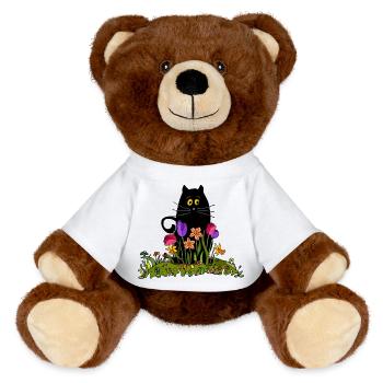 Cat - MiniFeet® RecycelBär® Teddy Bear Brown - white - Front