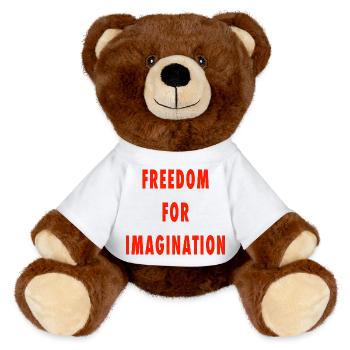 Freedom for imagination - MiniFeet® RecycelBär® Teddy Bear Brown - white - Front