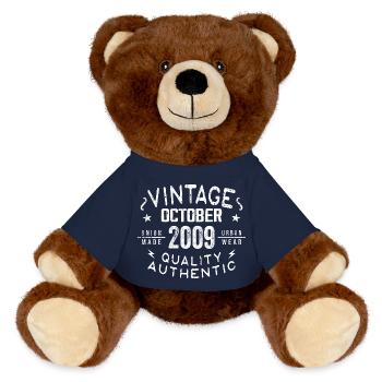 Né en octobre 2009 Donation en octobre - 2009 - Nounours RecycelBär® marron - bleu marine - Devant