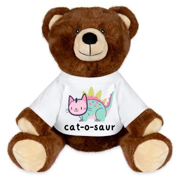 Cat-O-Saur - MiniFeet® RecycelBär® Braun - Weiß - Vorne