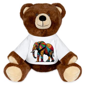Éléphant - Nounours RecycelBär® marron - blanc - Devant